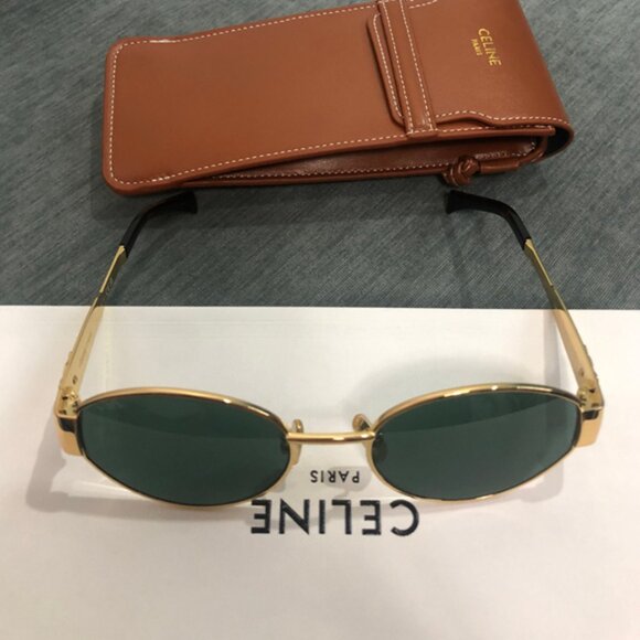 Celine Triomphe Gold Metal Sunglasses - Picture 1 of 6